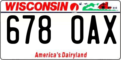 WI license plate 678OAX