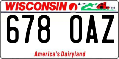WI license plate 678OAZ