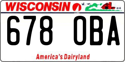 WI license plate 678OBA