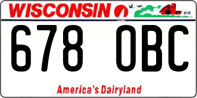 WI license plate 678OBC