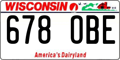 WI license plate 678OBE
