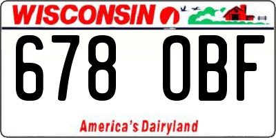 WI license plate 678OBF