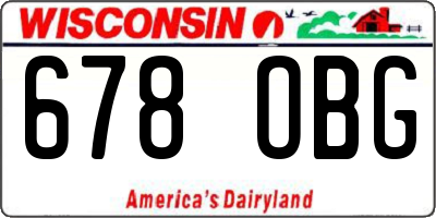 WI license plate 678OBG
