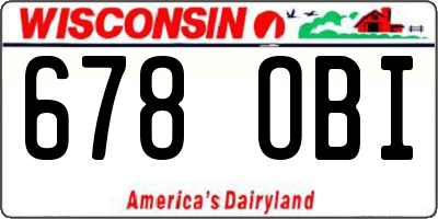 WI license plate 678OBI