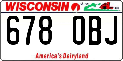 WI license plate 678OBJ