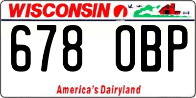 WI license plate 678OBP