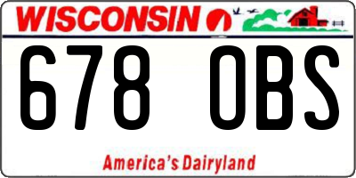 WI license plate 678OBS