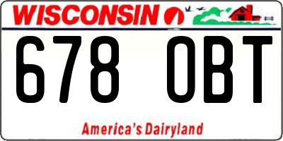 WI license plate 678OBT