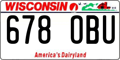 WI license plate 678OBU