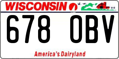 WI license plate 678OBV
