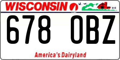 WI license plate 678OBZ