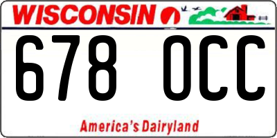 WI license plate 678OCC