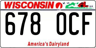 WI license plate 678OCF