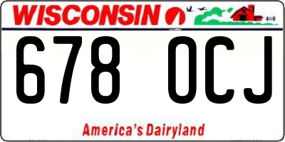 WI license plate 678OCJ