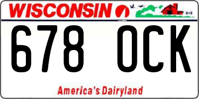 WI license plate 678OCK