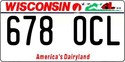 WI license plate 678OCL