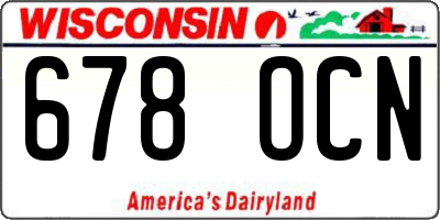 WI license plate 678OCN
