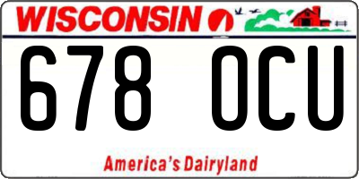 WI license plate 678OCU