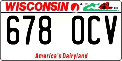 WI license plate 678OCV