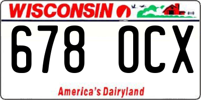WI license plate 678OCX