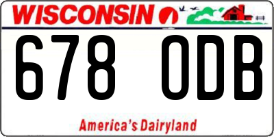WI license plate 678ODB