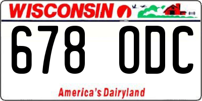 WI license plate 678ODC
