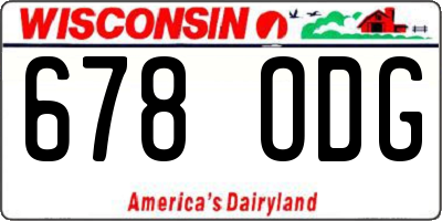 WI license plate 678ODG