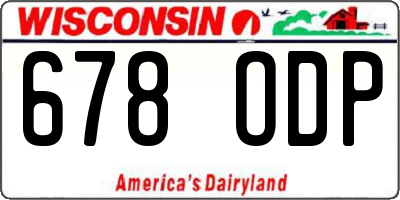 WI license plate 678ODP