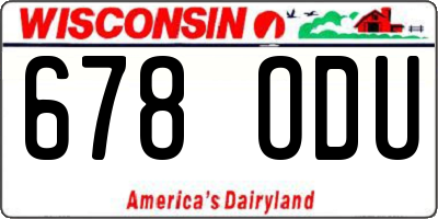 WI license plate 678ODU