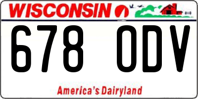 WI license plate 678ODV