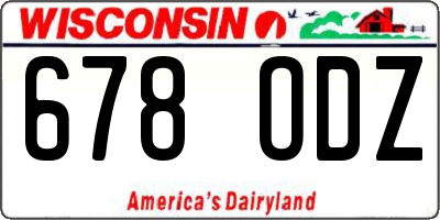WI license plate 678ODZ
