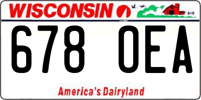 WI license plate 678OEA