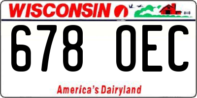 WI license plate 678OEC