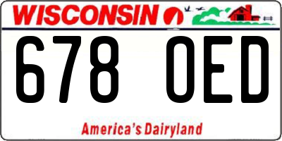WI license plate 678OED