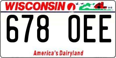 WI license plate 678OEE
