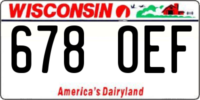 WI license plate 678OEF