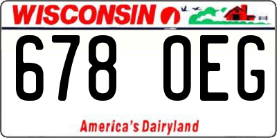 WI license plate 678OEG
