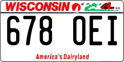 WI license plate 678OEI