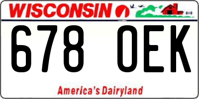 WI license plate 678OEK