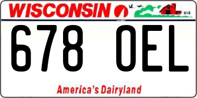 WI license plate 678OEL