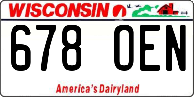 WI license plate 678OEN