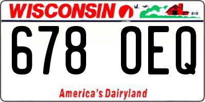 WI license plate 678OEQ