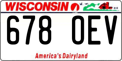 WI license plate 678OEV