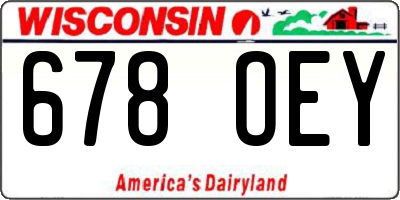 WI license plate 678OEY