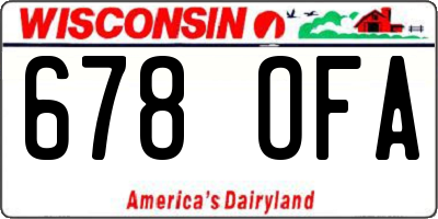 WI license plate 678OFA