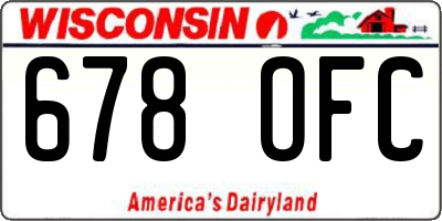 WI license plate 678OFC