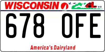 WI license plate 678OFE