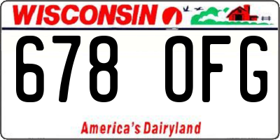WI license plate 678OFG