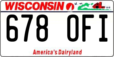 WI license plate 678OFI
