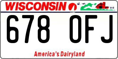 WI license plate 678OFJ
